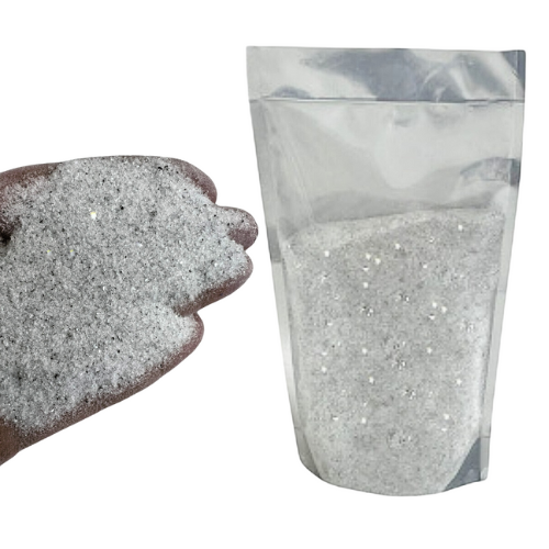 white mirror sand granules