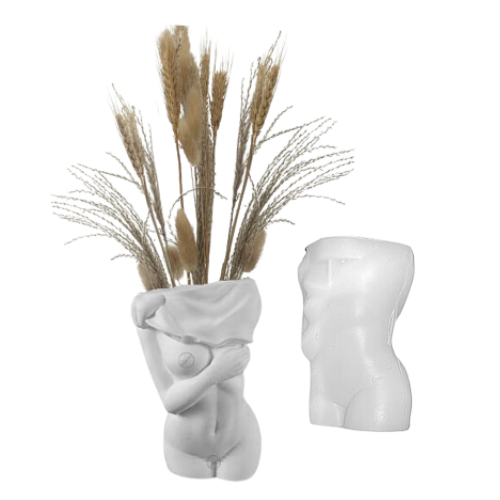 Nude Torso Body Vase with Arm Covering Bust